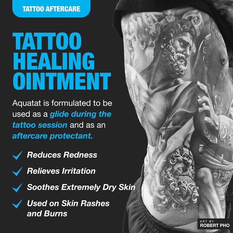 H2Ocean Aquatat Tattoo Healing Ointment - Tattoo Aftercare Cream for Tattoo Supplies - Fragrance- & Dye-Free Tattoo Care Ointment with Vitamins A & B - 0.75 oz - Image 2